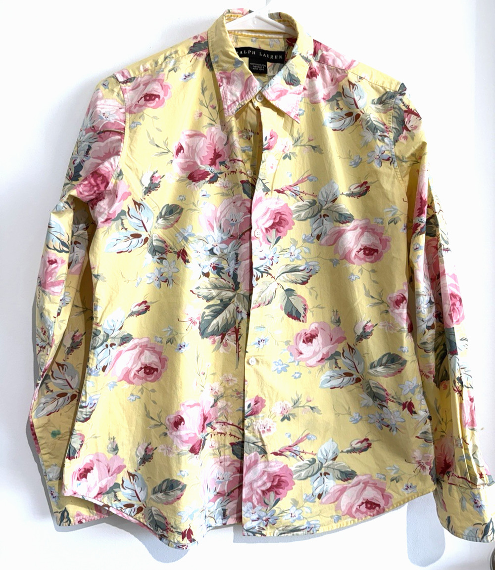 Vintage Ralph Lauren chintz Cottagecore Rose floral button down shirt